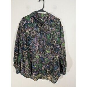 Vintage Guess Georges Marciano Men Acrylic Button Up Shirt Sz M Artsy Abstract